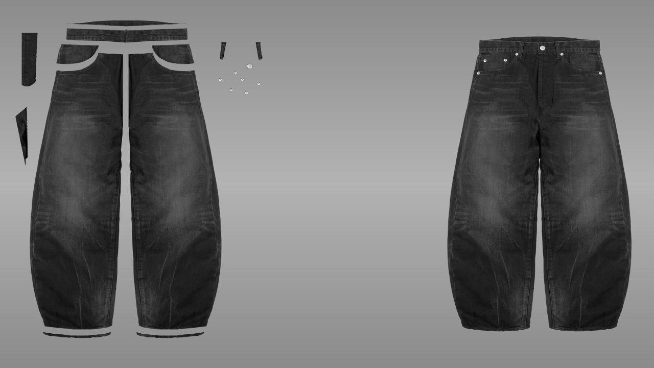 Baggy jeans deconstructed - front