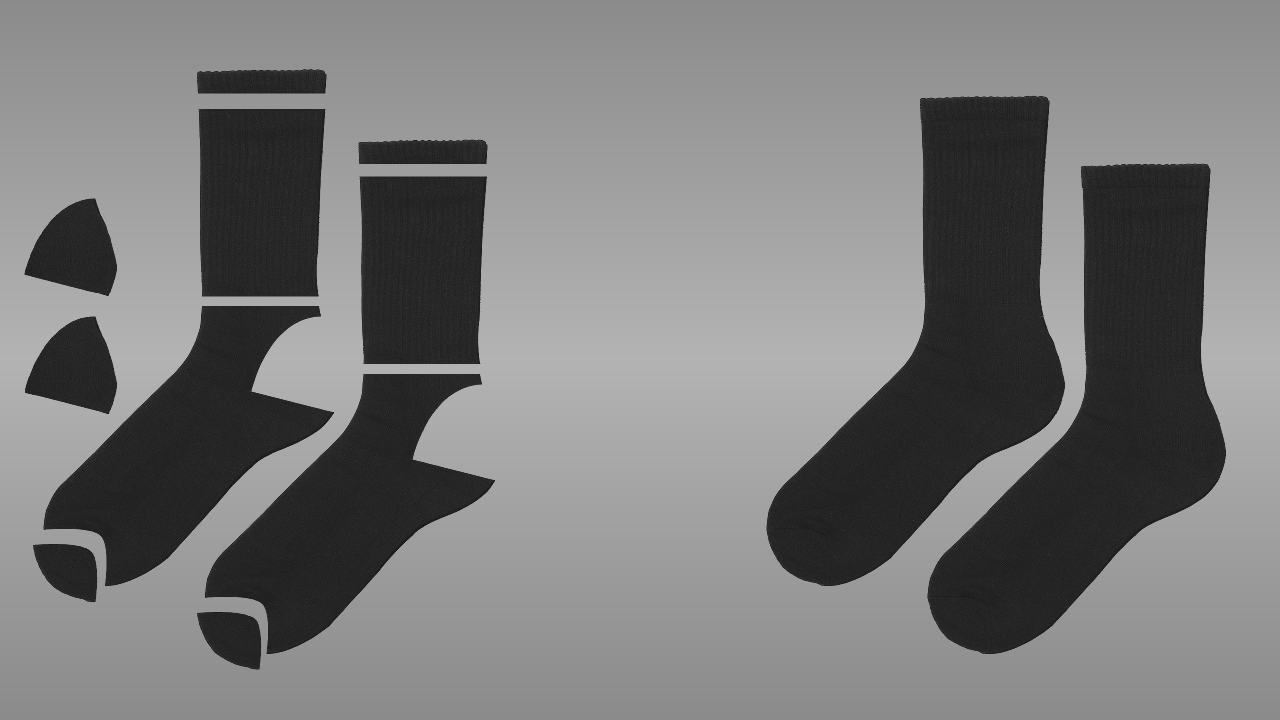 Ribbed socks deconstructed - side