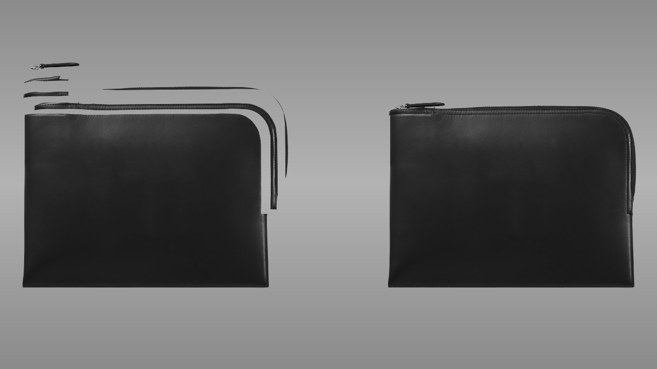 Slim pouch with deconstructed - front