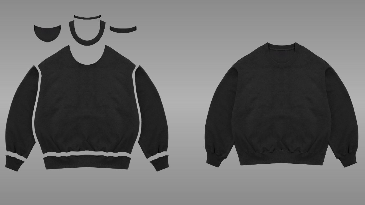 Oversized sweatshirt deconstructed - front