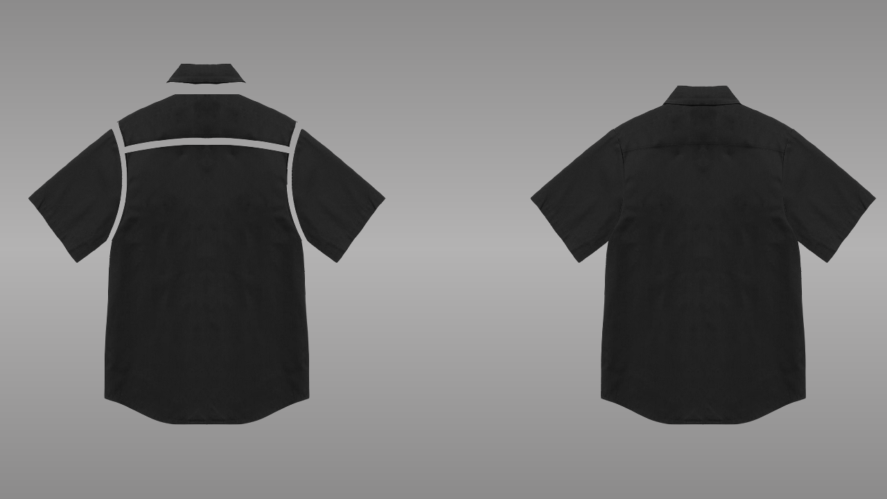 Utility collar shirt deconstructed - back