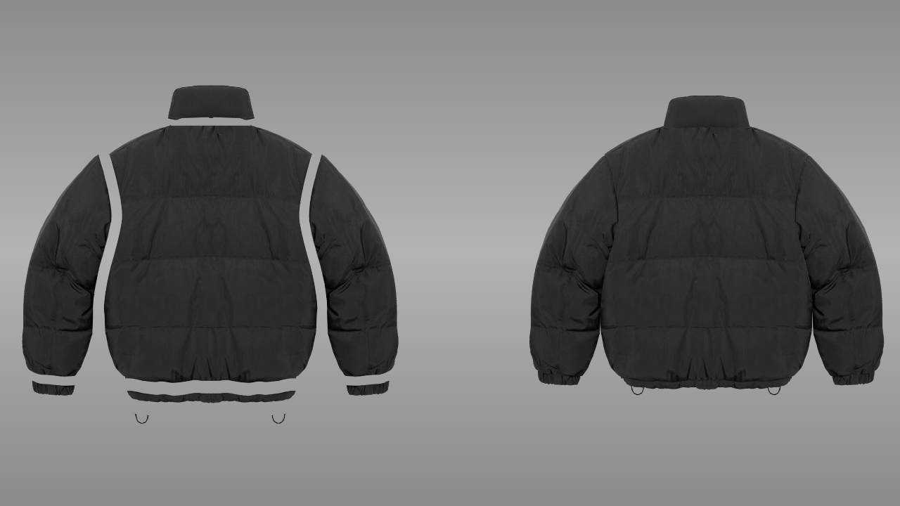 Down jacket deconstructed - back