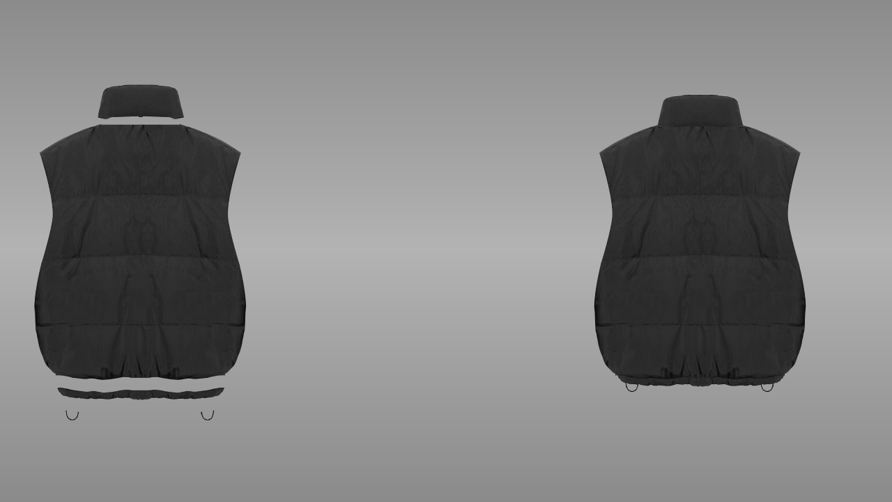 Down vest deconstructed - back