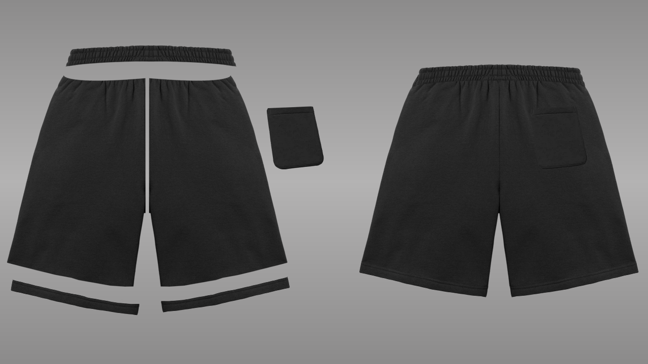 Jogger shorts deconstructed - back