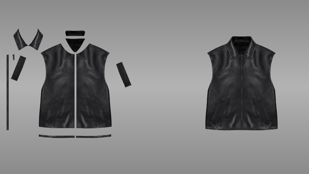 Biker vest deconstructed - front