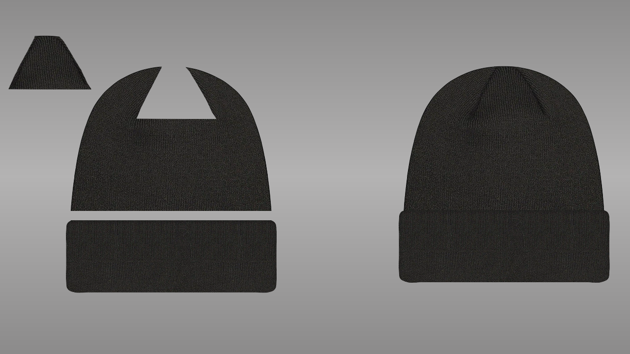 Knit cuffed beanie deconstructed - back