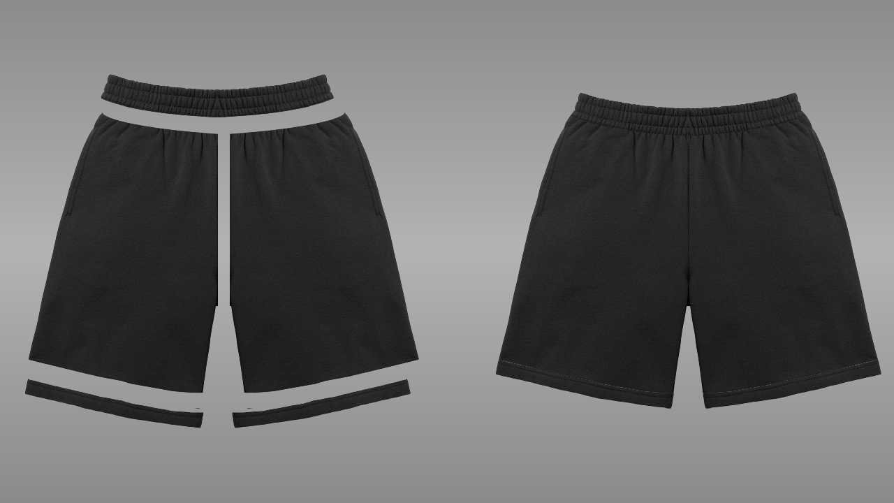 Jogger shorts deconstructed - front