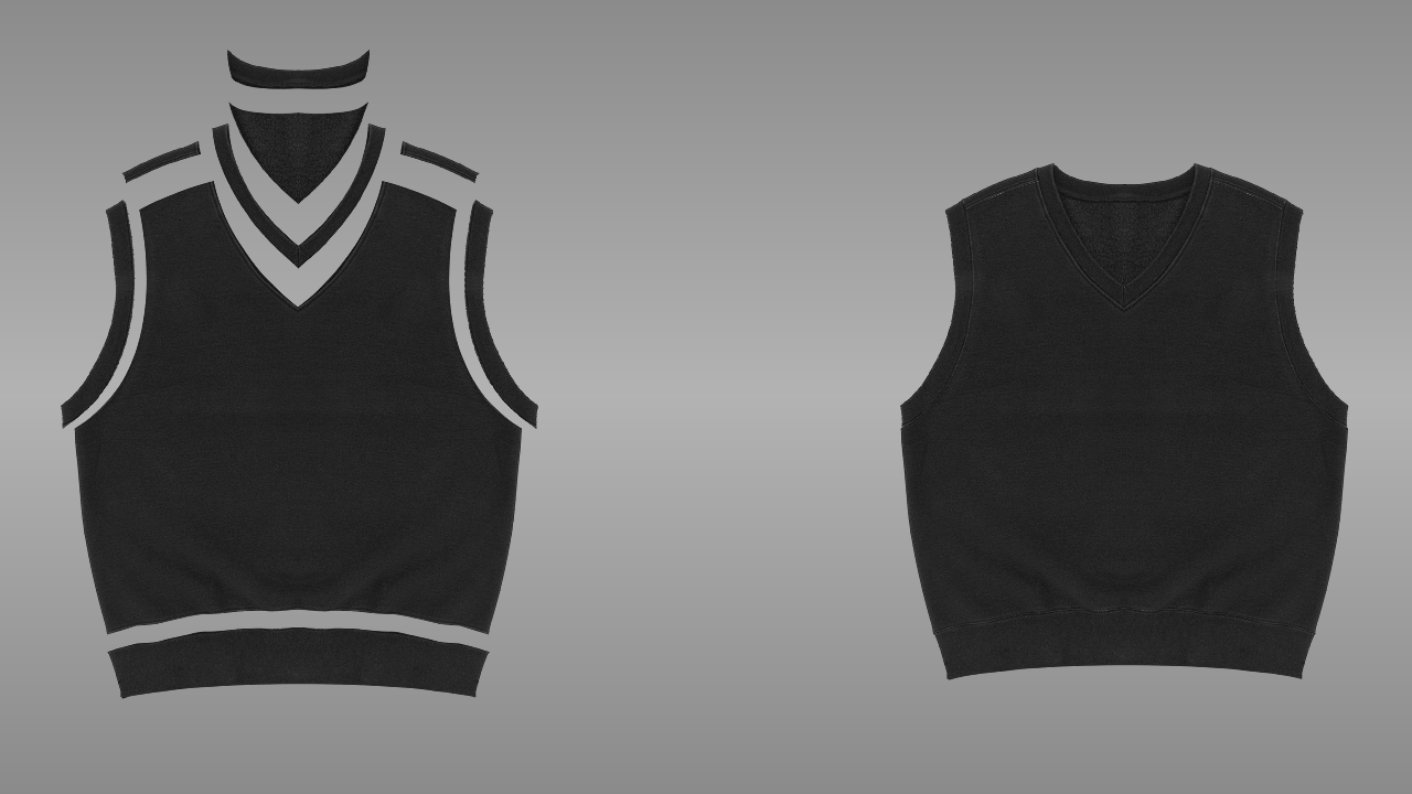 Sweater vest deconstructed - front