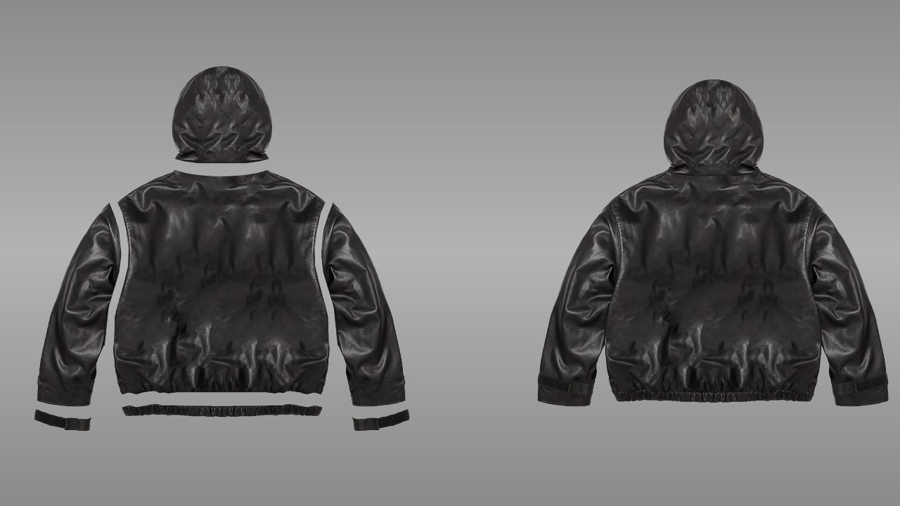Hooded jacket deconstructed - back