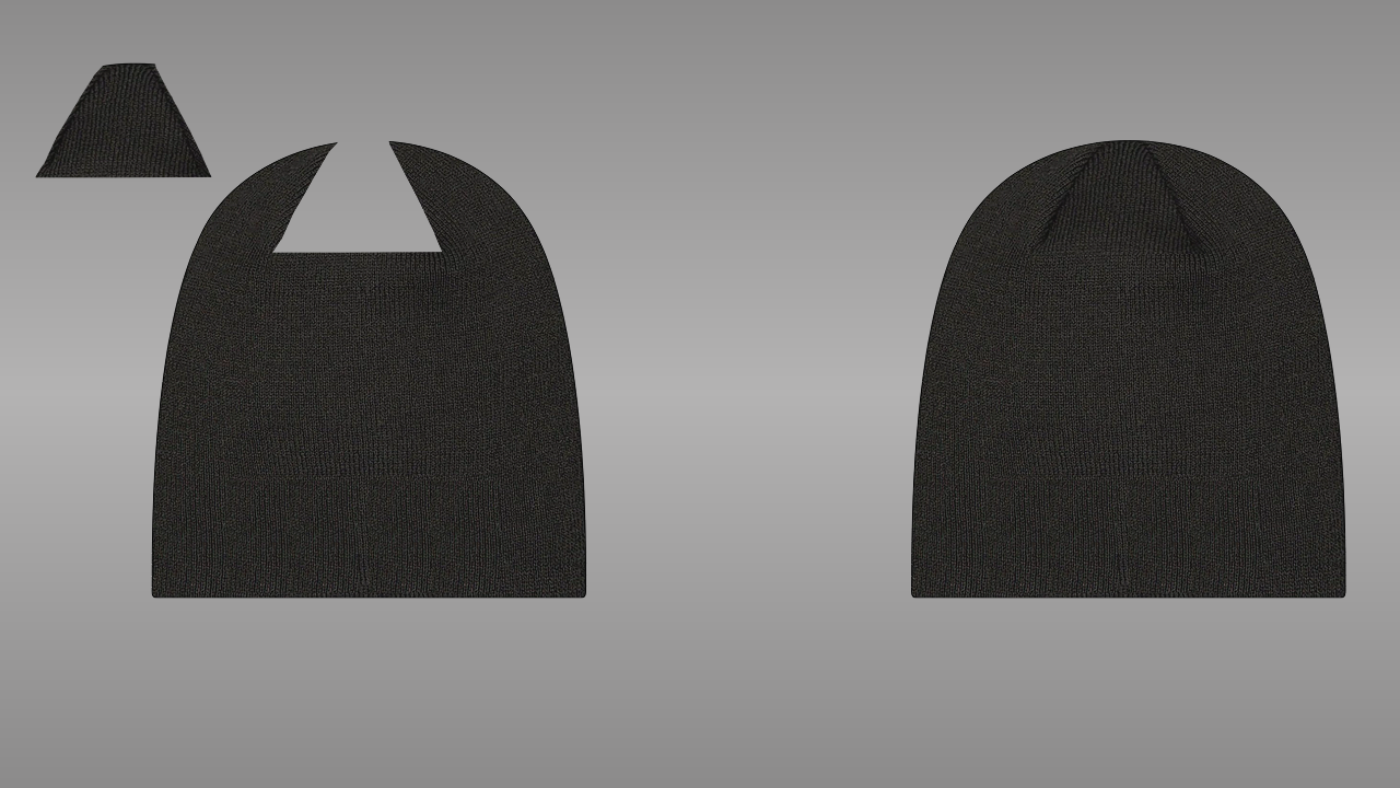 Skull knit beanie deconstructed - front