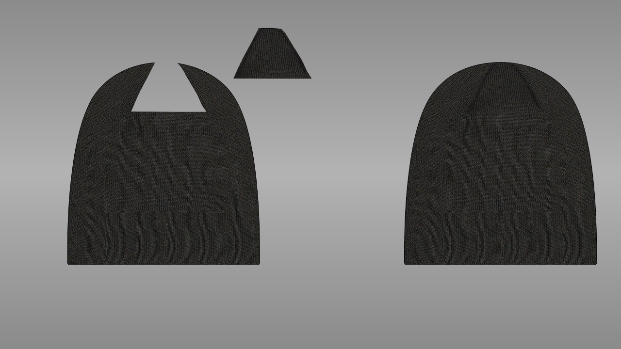 Skull knit beanie deconstructed - back