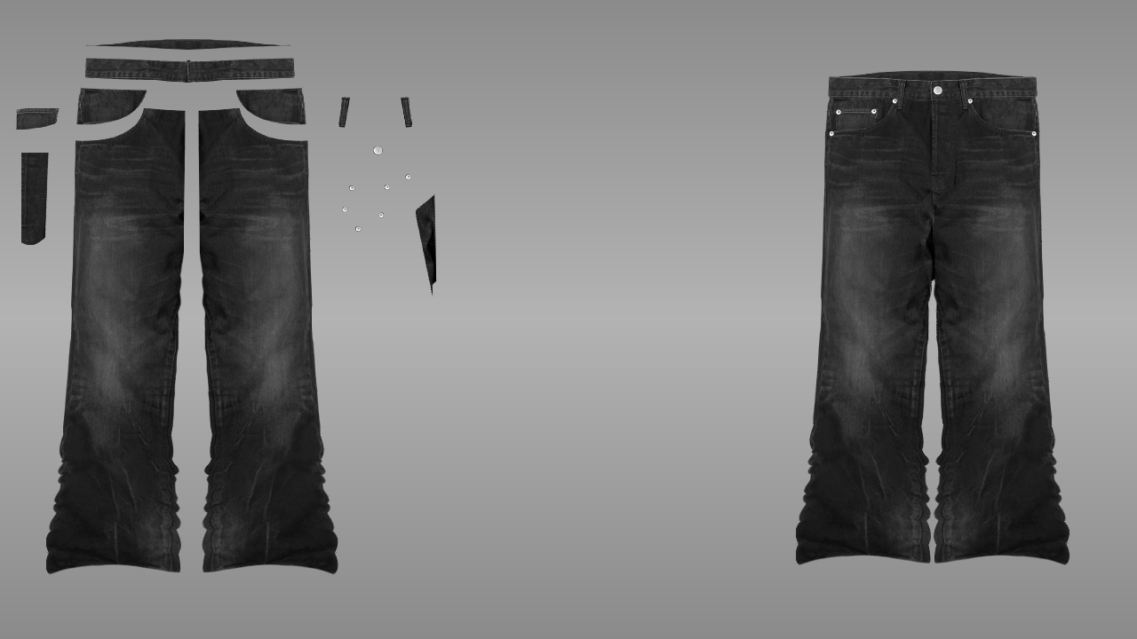 Stacked jeans deconstructed - front