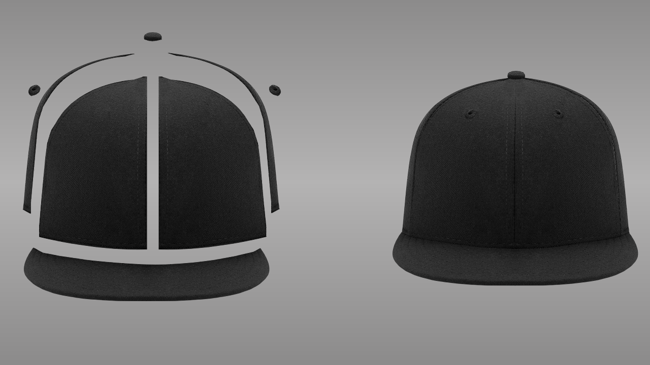 Fitted cap deconstructed - front