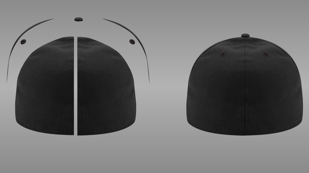 Fitted cap deconstructed - back