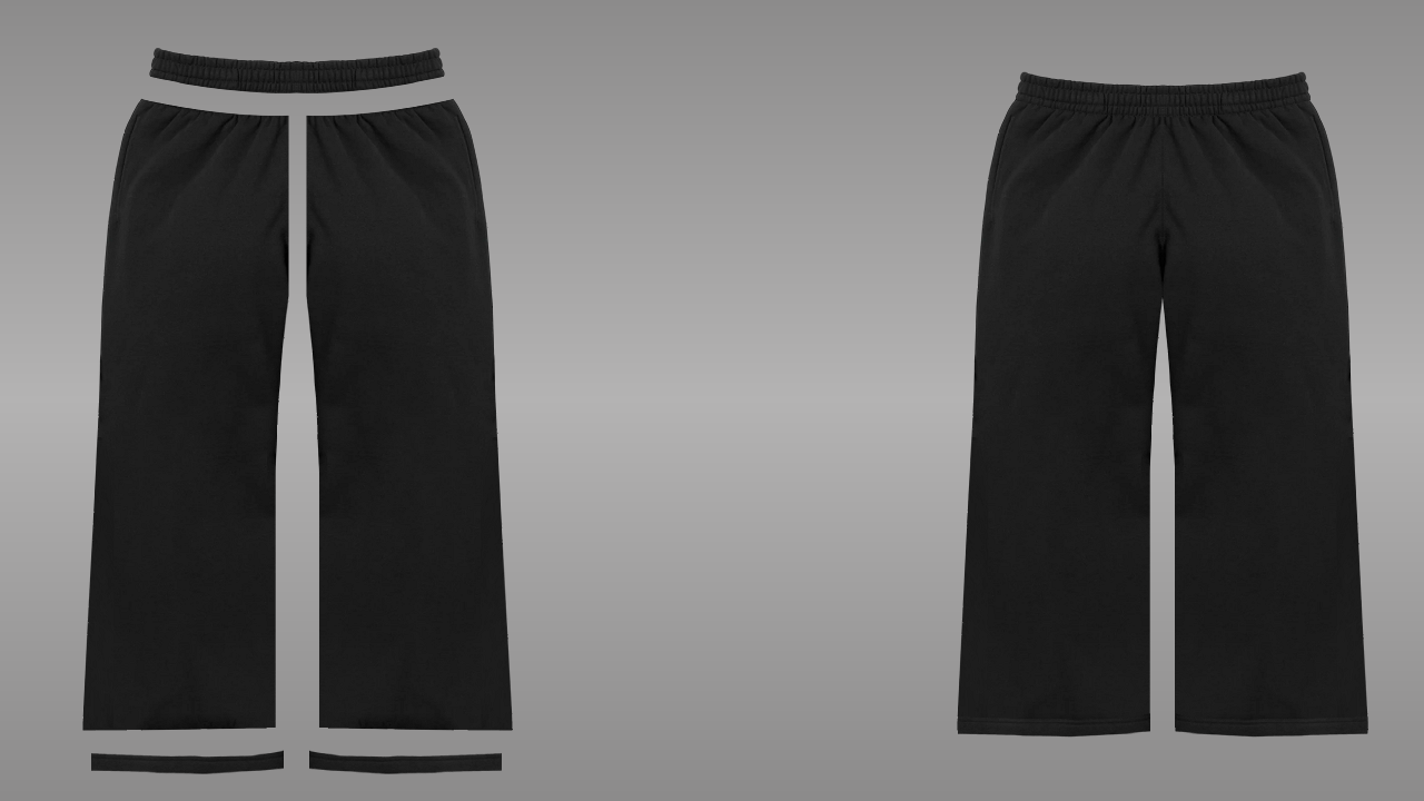 Flared joggers deconstructed - front