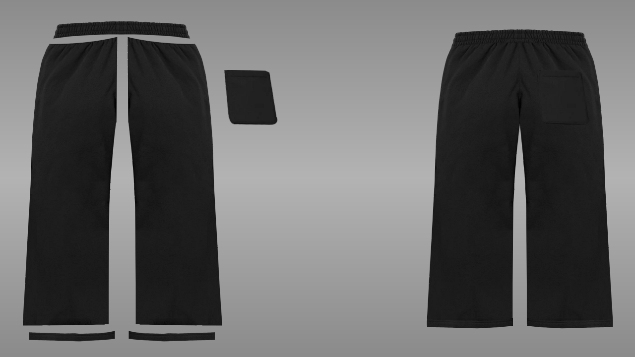 Flared joggers deconstructed - back