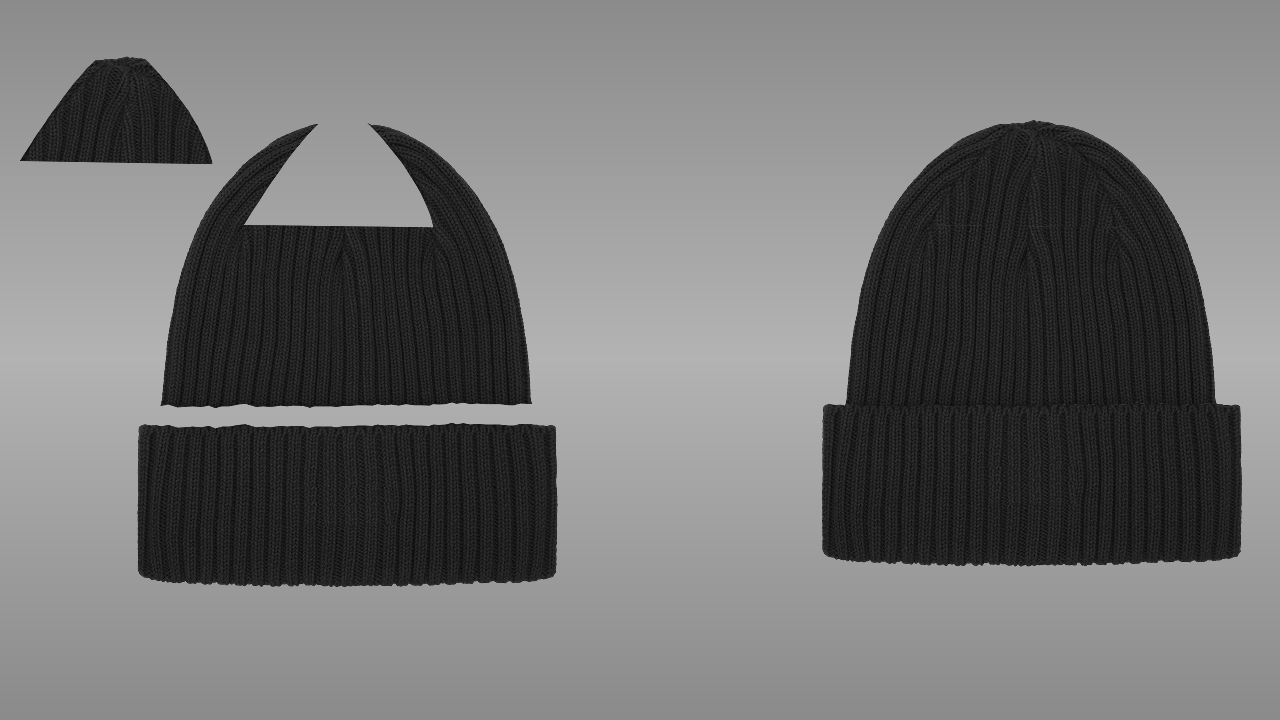 Knitted beanie deconstructed - back