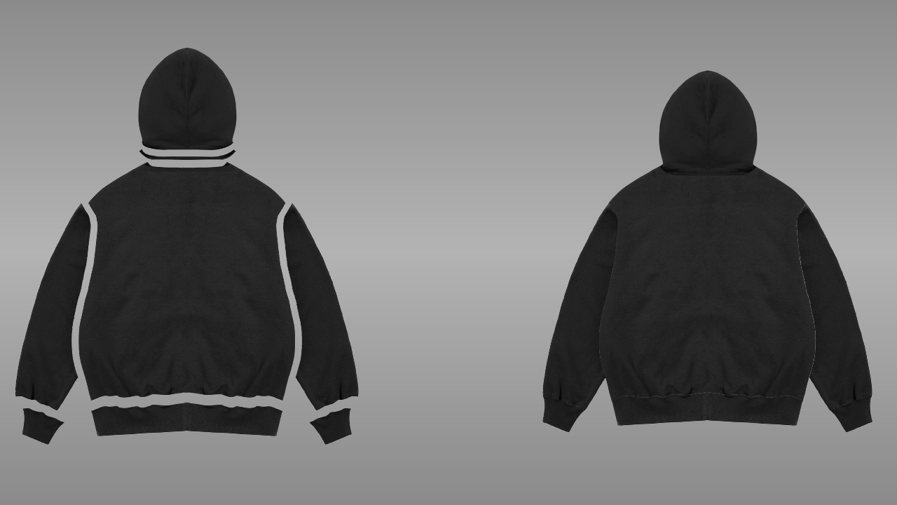 Quarter zip deconstructed - back