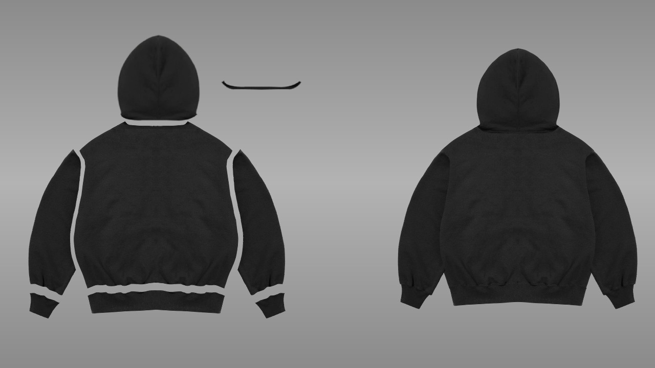 Pullover hoodie deconstructed - back