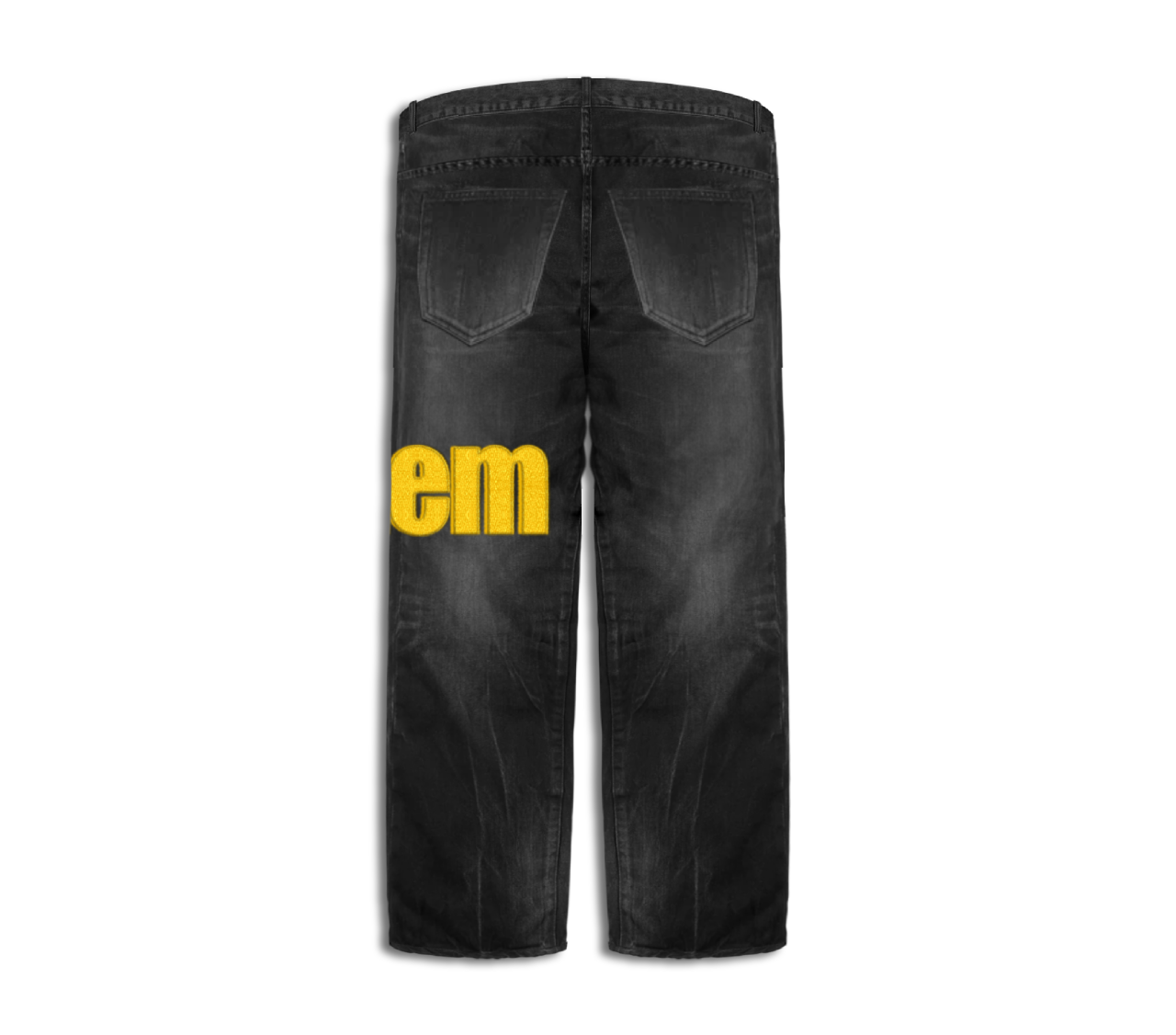 Straight jeans with embroidered bitem logo - back
