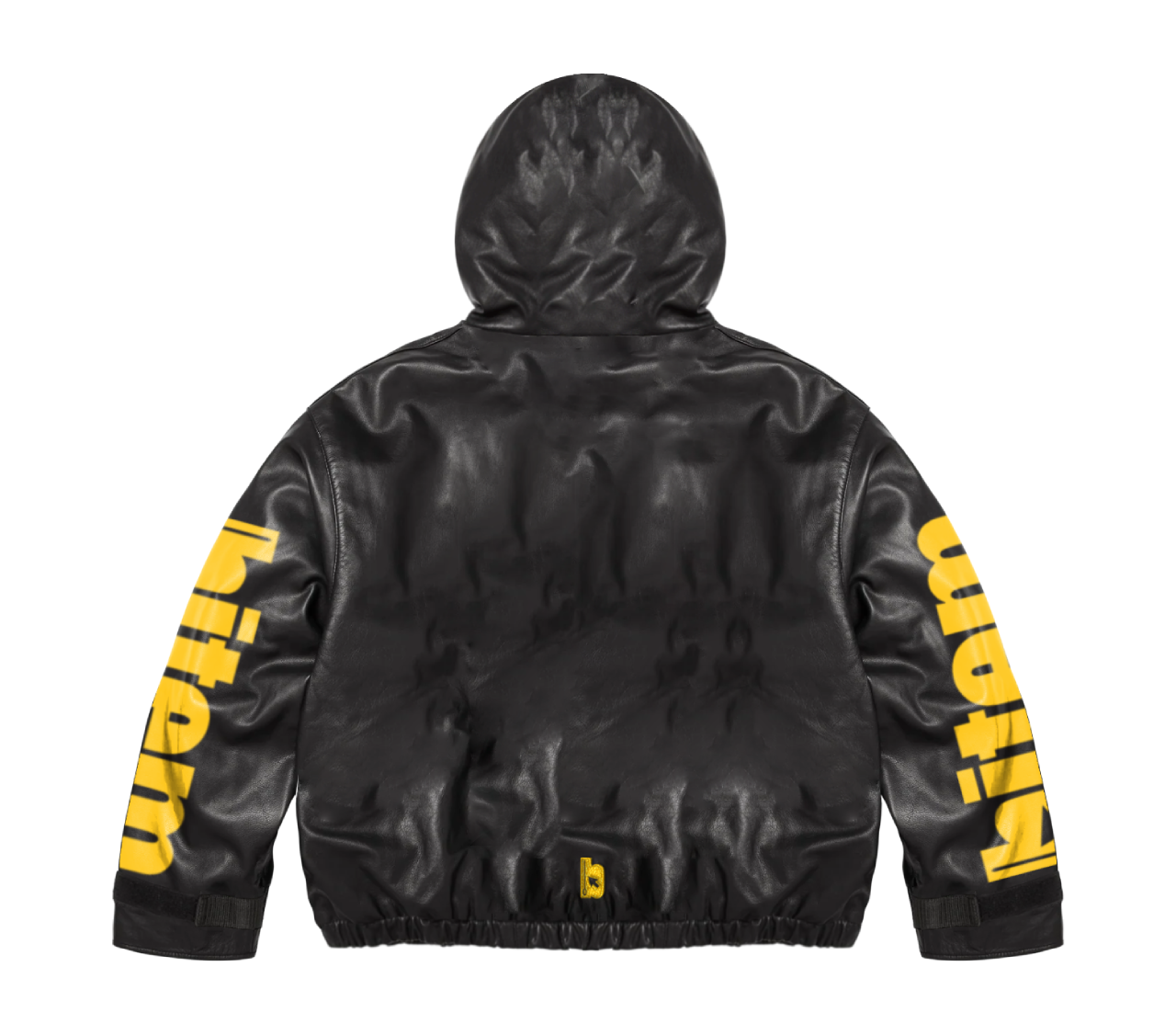 Hooded jacket with screen printed and embroidered bitem logo - back