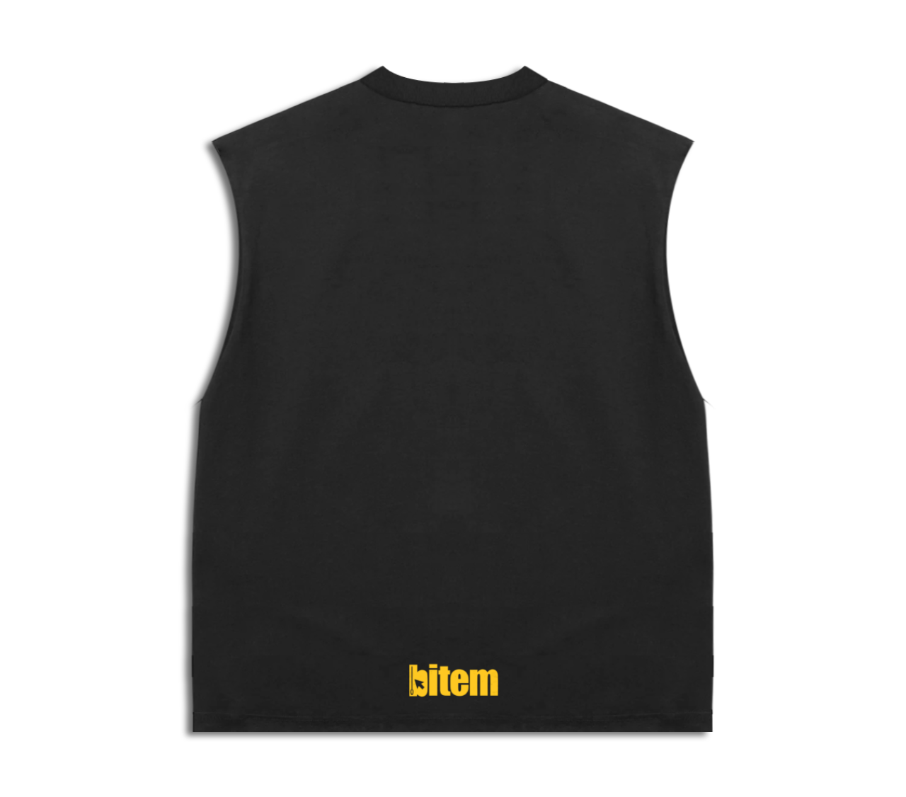 Sleeveless tee with screen printed bitem logo - back