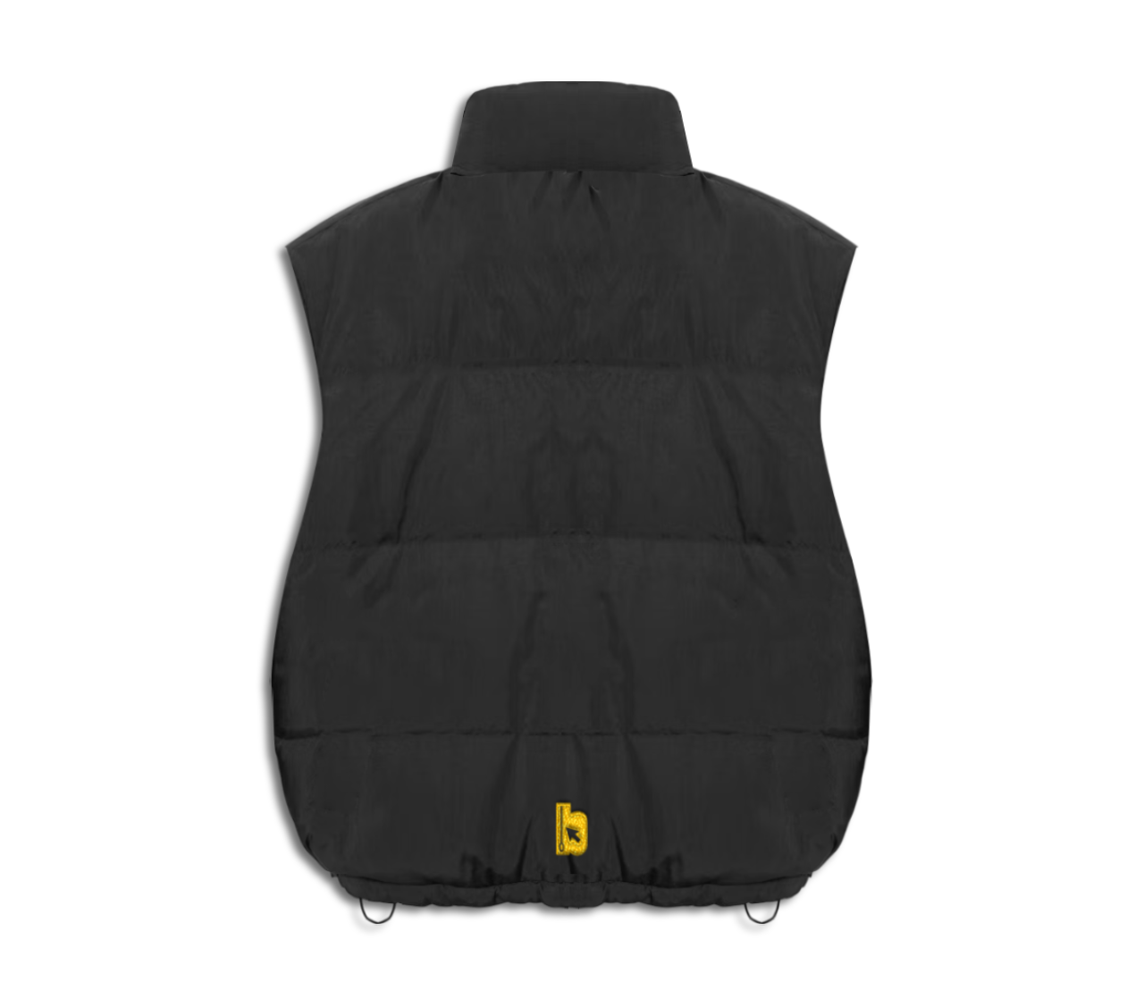 Down vest with embroidered bitem logo - back