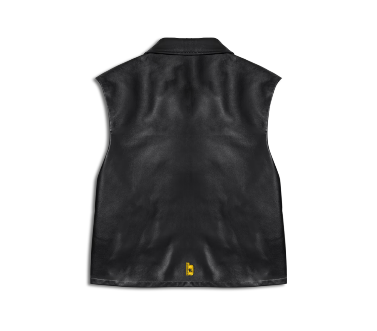Biker vest with embroidered bitem logo - back