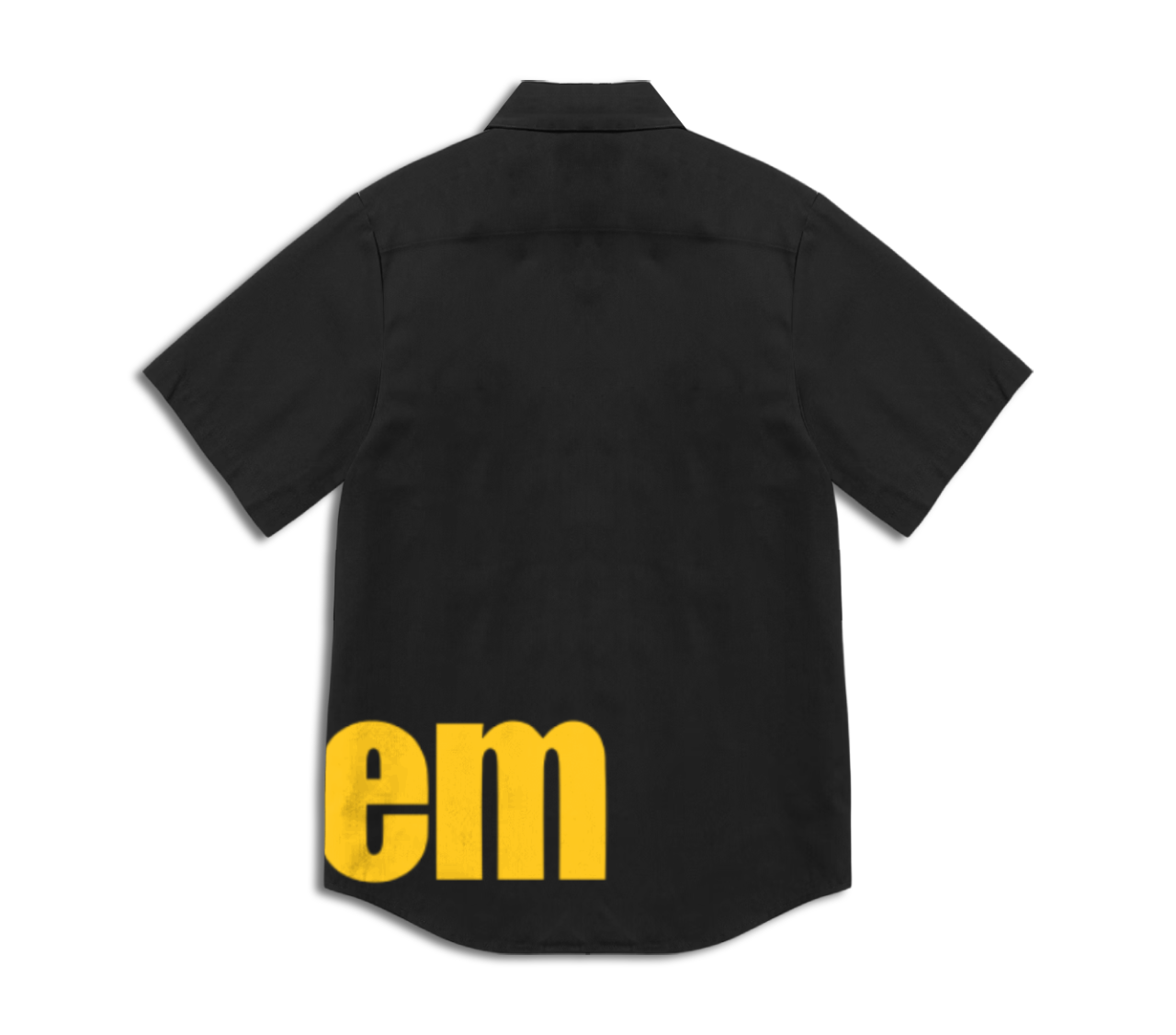 Utility collar shirt with screen printed bitem logo - back