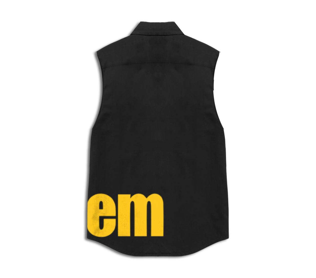 Sleeveless collar shirt with screen printed bitem logo - back
