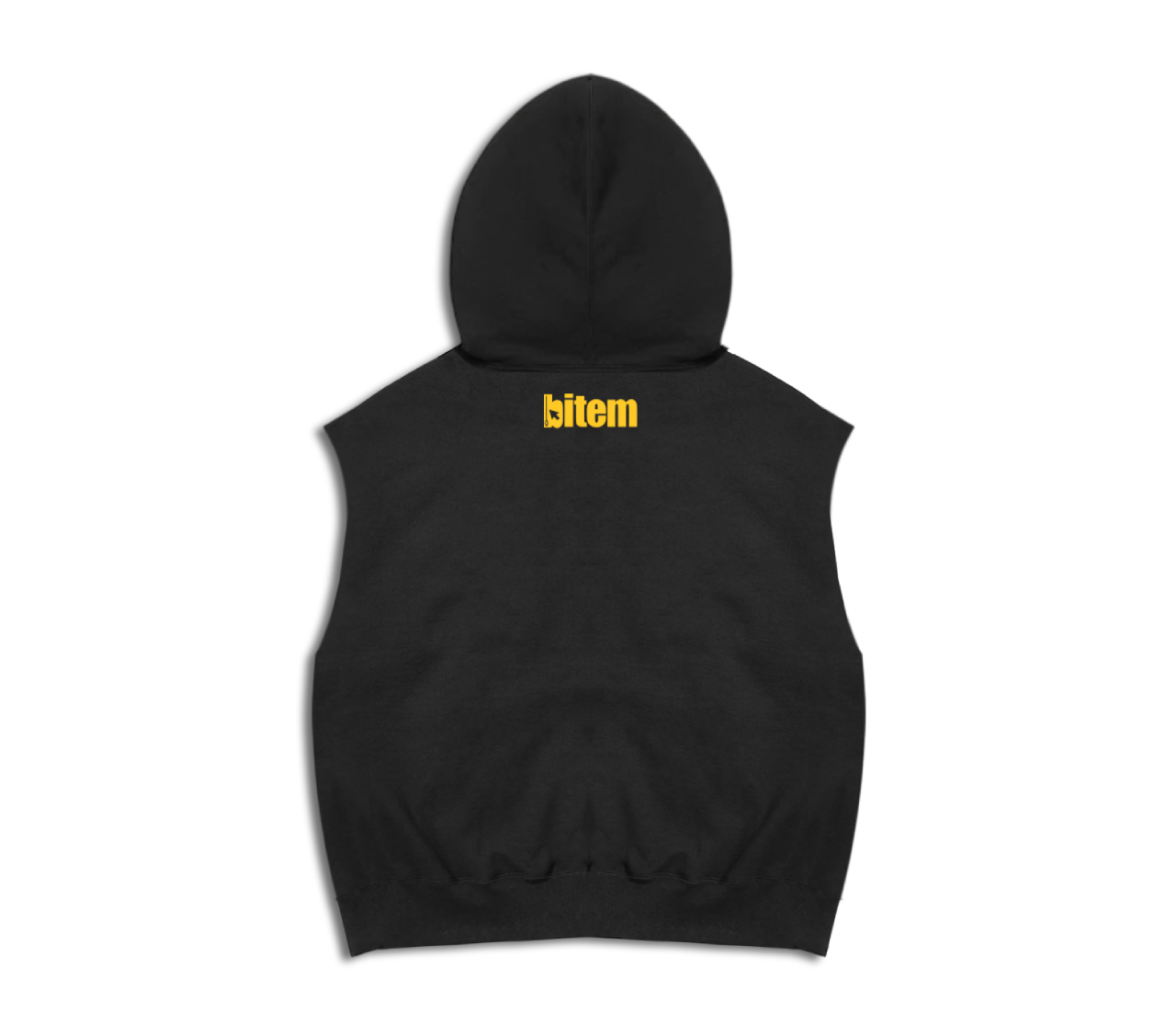 Sleeveless hoodie with screen printed bitem logo - back