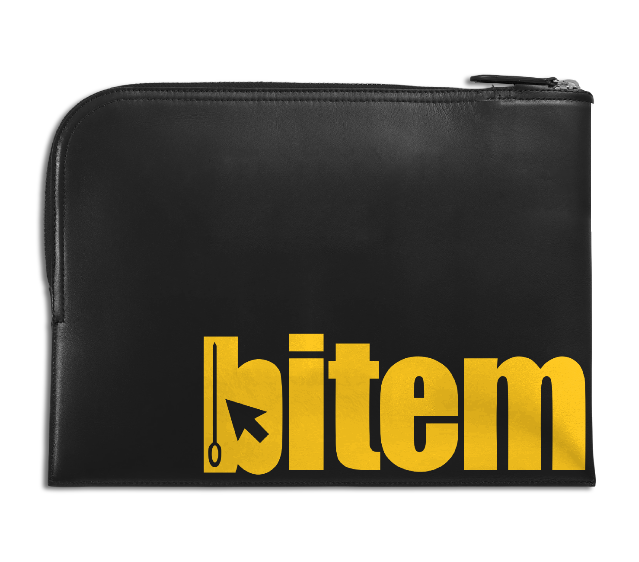Slim pouch with screen printed bitem logo - back
