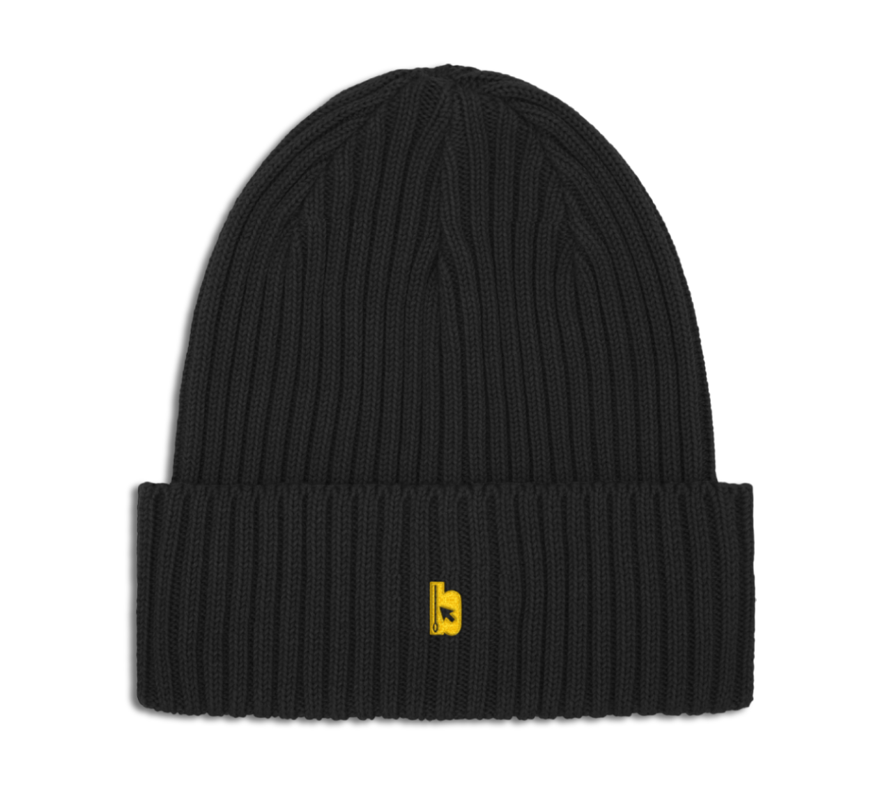 Knitted beanie with embroidered bitem logo - back
