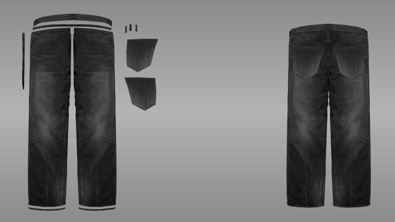 Straight jeans deconstructed - back