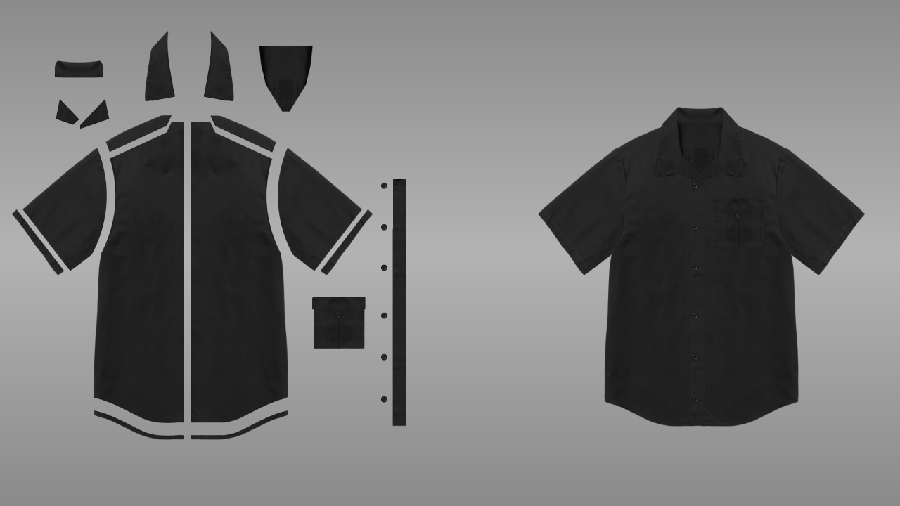 Utility collar shirt deconstructed - front