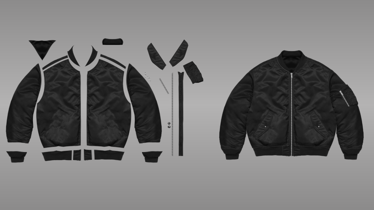 Bomber jacket deconstructed - front