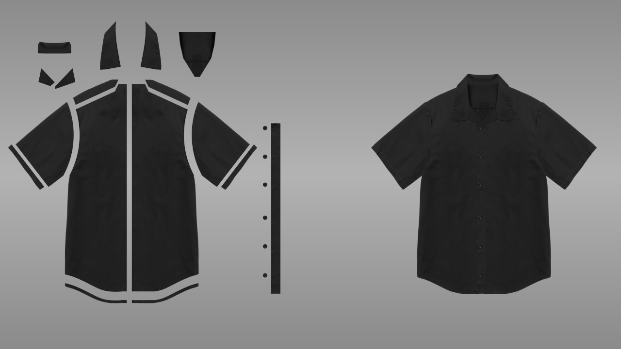 Slim fit collar shirt deconstructed - front