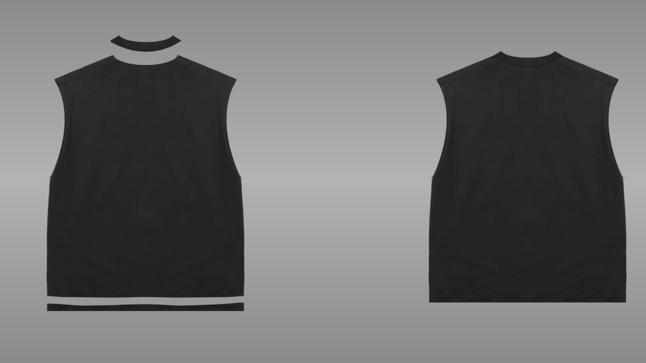 Sleeveless tee deconstructed - back
