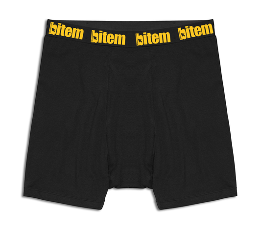 Boxer shorts with screen printed bitem logo - front