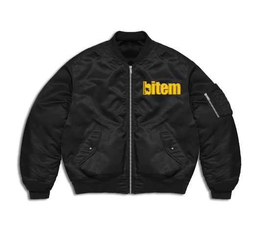 Bomber jacket with embroidered bitem logo - front