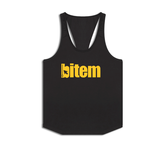 Stringer vest with screen printed bitem logo - front
