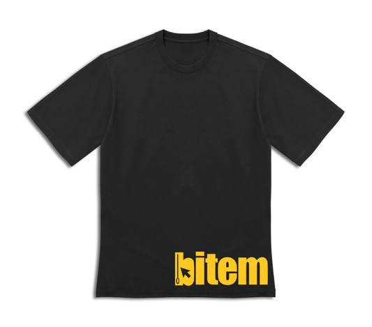 Slim fit tee with screen printed bitem logo - front
