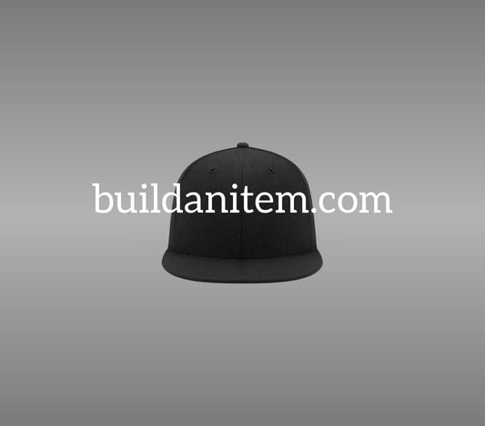 Front: Black fitted cap mockup PSD front view streetwear
