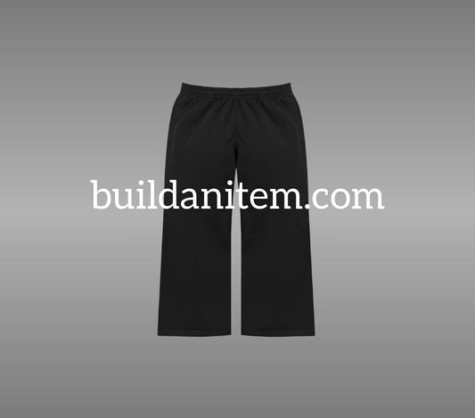 Front: Black flared joggers mockup PSD front view streetwear
