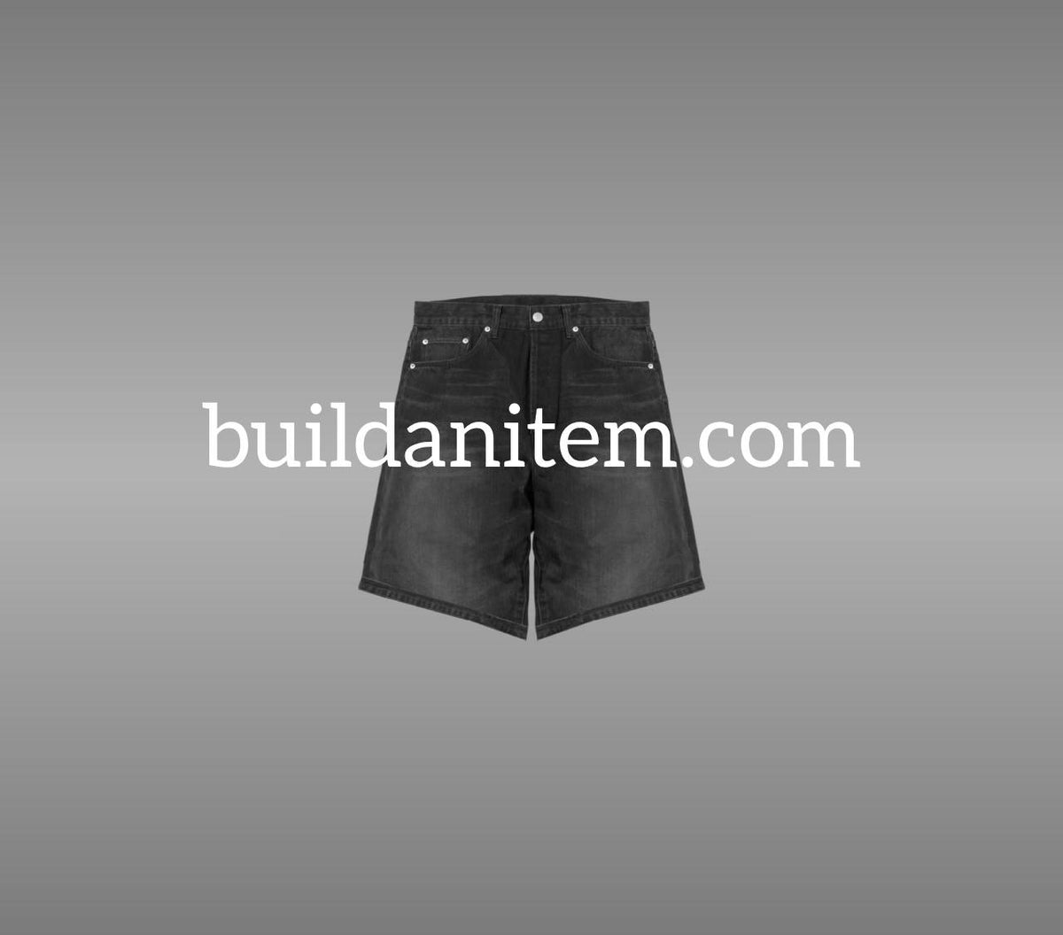 Front: Black jorts mockup PSD front view streetwear
