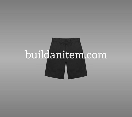 Front: Black khaki shorts mockup PSD front view streetwear
