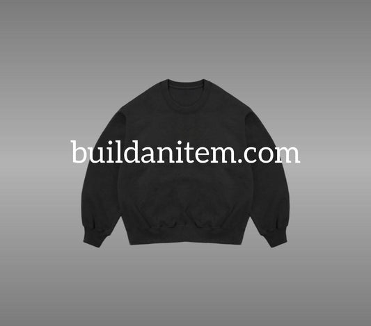 Front: Black oversized sweatshirt mockup PSD front view streetwear
