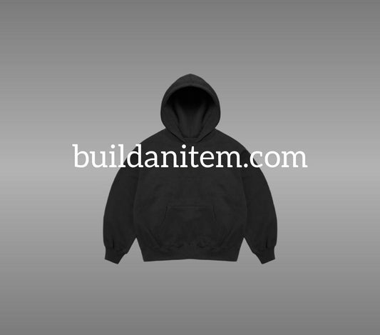 Front: Black pullover hoodie mockup PSD front view streetwear

