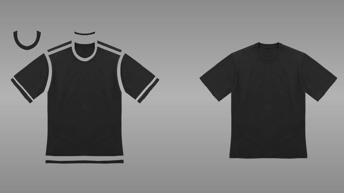 Layers: Black slim fit tee mockup PSD front view streetwear
